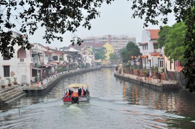 Malacca şehir nehir kıyısındaki mesire, Malezya