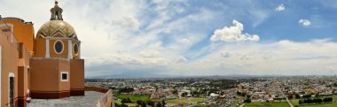 Great pyramid above Cholula with church clipart