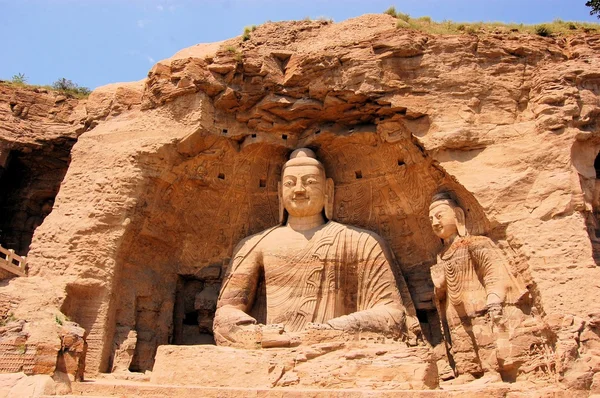 UNESCO Yungang grottorna buddhistiska grottor, Kina — Stockfoto