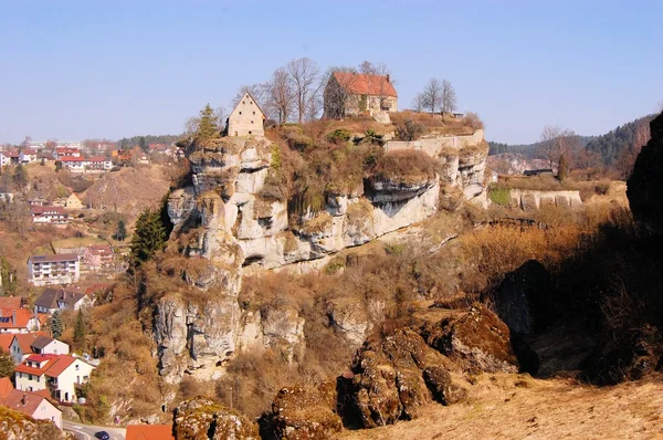 Pottenstein kasteel in Frankische Zwitserland, Duitsland — Stockfoto