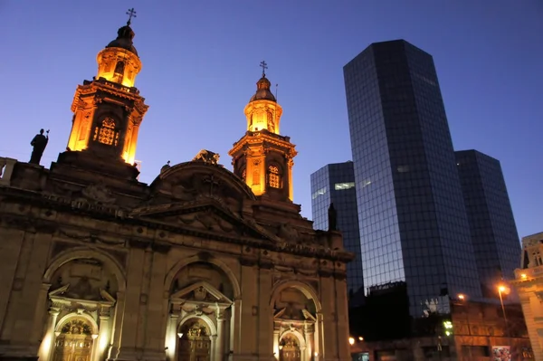 Catedral en Plaza de Armas, Santiago, Chile — Foto de Stock