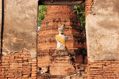 Buda heykeli antik kentin Ayutthaya, Tayland