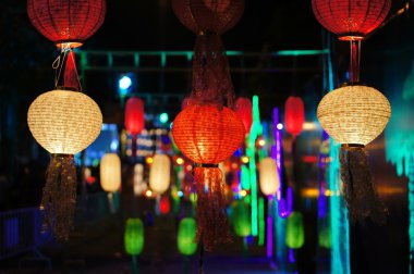Yee Peng lantern Festivali Chiang Mai Tayland