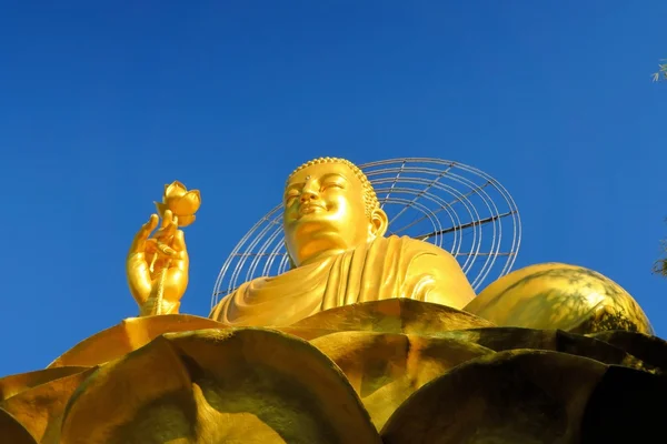 Riesige sitzende goldene buddha., dalat, vietnam — Stockfoto
