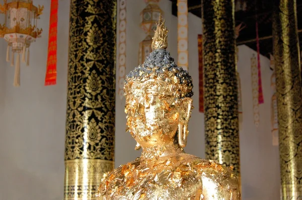Buddha with Gold scrapes in Chiang Mai, Thailand — Stock Photo, Image