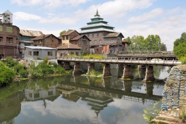 srinagar, Keşmir nehire jahelum, camiler