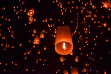 Budist Lantern Festivali Chiang Mai, Thailland