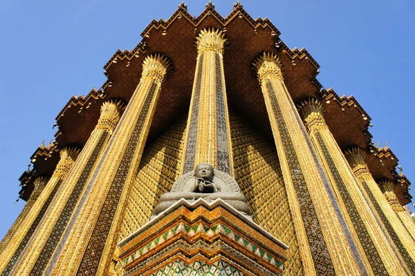 Pillars Temple of the Emerald Buddha Bangkok, Asia Thailand — Stock Photo, Image
