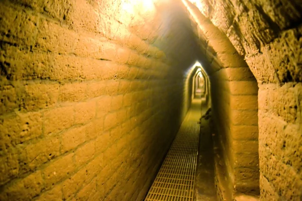 Tunnels under Cholula biggest man made pyramid — Stock Photo, Image