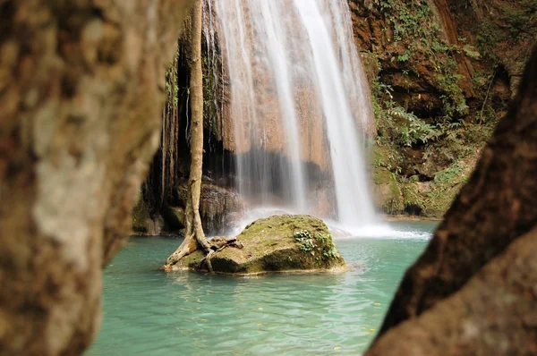 Erawan waterfall in the Forest, Kanchanaburi, Thailand — Stock Photo, Image