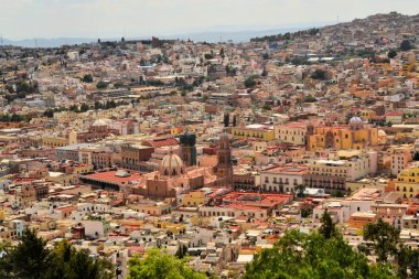 Zacatecas, renkli koloni şehri, Meksika havadan görünümü