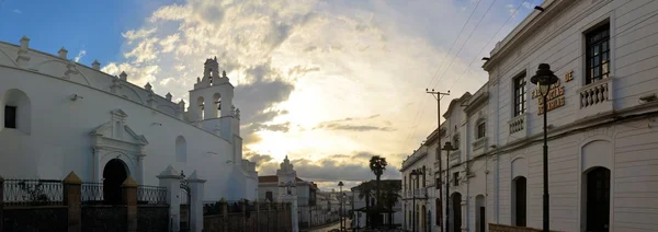 White colonial architecture in Sucre, Bolivia