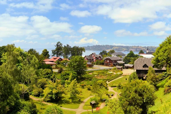 Stad som grundades av tyska invandrare, Frutillar, Chile. — Stockfoto