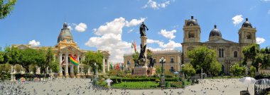 Plaza Murillo, Presidential Palace and Cathedral, La Paz, Bolivia clipart