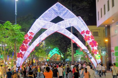 Tet yeni yıl kutlama Sai Gon şehir merkezinde, Ho Chi Minh city, Vietnam