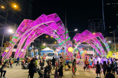 Tet yeni yıl kutlama Sai Gon şehir merkezinde, Ho Chi Minh city, Vietnam