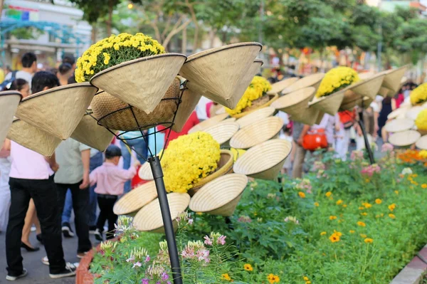 Dekoration för Tet nyårsfirande, Ho Chi Minh city, Vietnam — Stockfoto