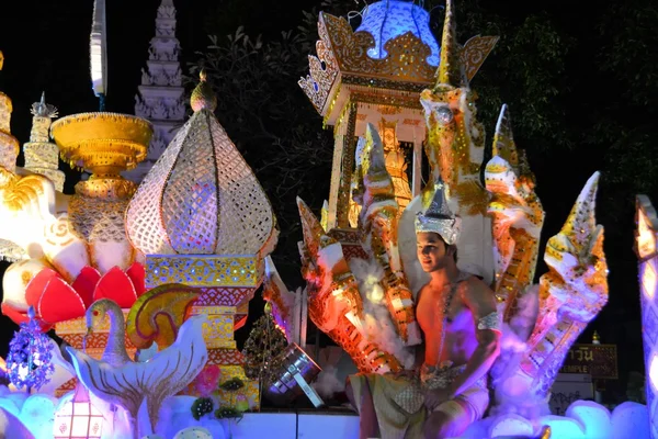 Loy Krathong festival parade for Yee Peng, Chiang Mai, Thailand Stock Photo