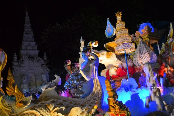 Loy Krathong festival parade for Yee Peng, Chiang Mai, Thailand Stock Picture