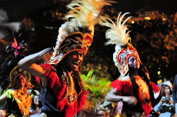 Traditionella huvudbonader, Yogyakarta stad festival parad — Stockfoto