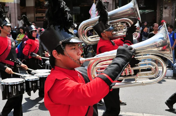 Military Musicians, Yogyakarta city festival military parade — Stock Photo, Image