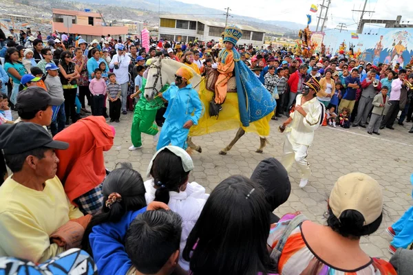 Archangel Gabriel at La Fiesta de la Mama Negra traditional festival — Stock Photo, Image