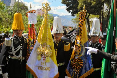 Dia del mar, La Paz, Bolivya için askeri geçit tipik şapka askerlerle Mart