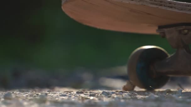 Detailní Záběry Skateboardu Asfaltu — Stock video
