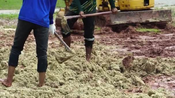 Filmación Proceso Trabajo Excavación Arena — Vídeo de stock