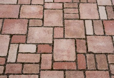 Kırmızı tuğla kaldırım taşları