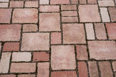 Kırmızı tuğla kaldırım taşları