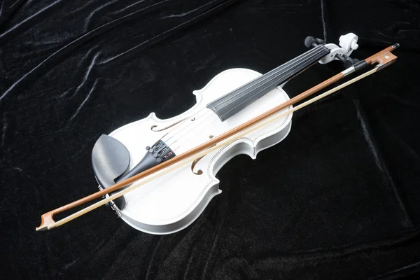 White violin isolated on black — Stock Photo, Image