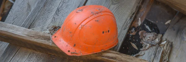 Lost place with safety hard hat