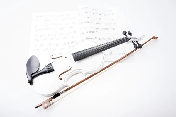 White and black violin isolated — Stock Photo, Image