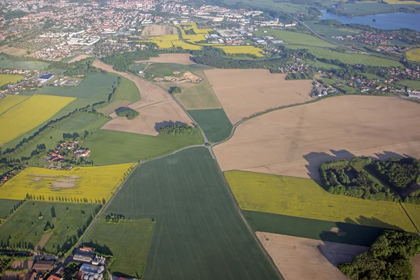 A légi felvétel a léggömb a város Bautzen, Szászország — Stock Fotó