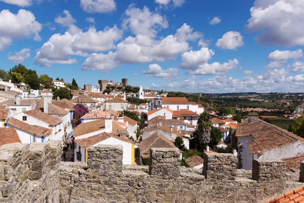 Sobre los tejados del casco antiguo de Obidos — Foto de Stock