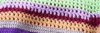 Panoramik yün deseni. Çok renkli yün iplik ipliği arkaplan dokusu