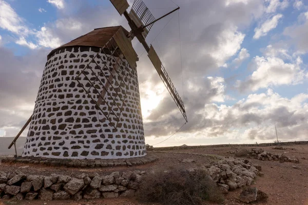 Windmill Sunset Fuerteventura Canary Islands Spain — Stock Photo, Image