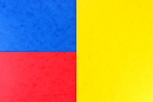 Fondo Composición Papel Geométrico Color Azul Rojo Amarillo Vista Superior —  Fotos de Stock