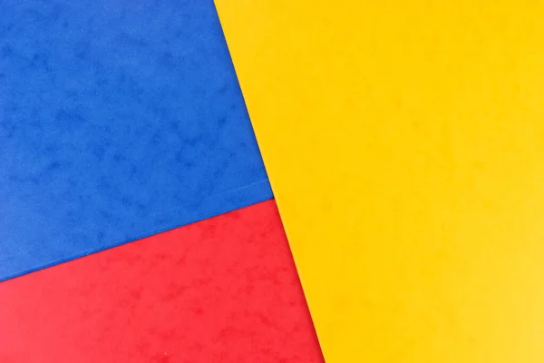 Colore Blu Rosso Giallo Carta Geometrica Composizione Sfondo Vista Dall — Foto Stock