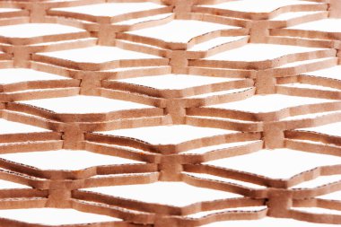 Karton kutu deseni beyaz arkaplanda izole edildi