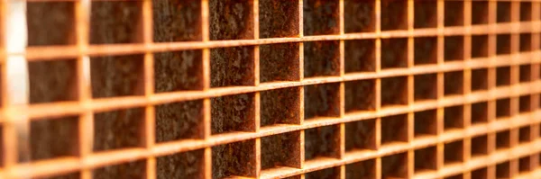 Rusty Panoramatické Kovové Mřížky Pozadí Abstraktní Pozadí Pro Návrh Projekt — Stock fotografie