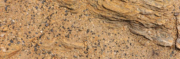 Sfondo Roccioso Marrone Chiaro Chiudete Immagine Panoramica — Foto Stock