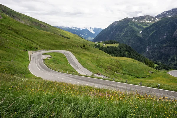 Curva Tagliente Sulla Grossglockner High Alpine Road Austria — Foto Stock