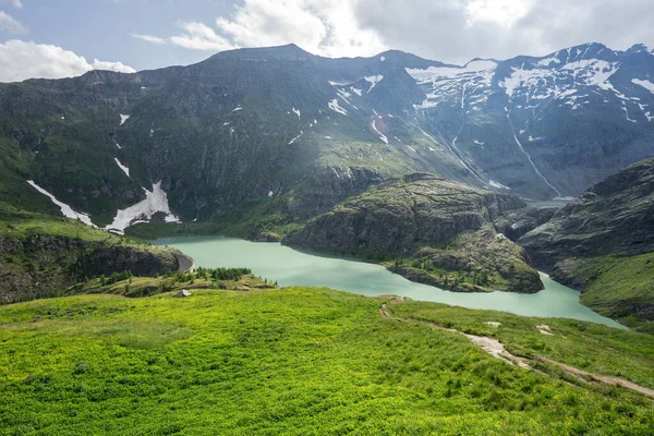 Margariteer Het Stuwmeer Onder Grossglockner Berg Oostenrijk — Stockfoto