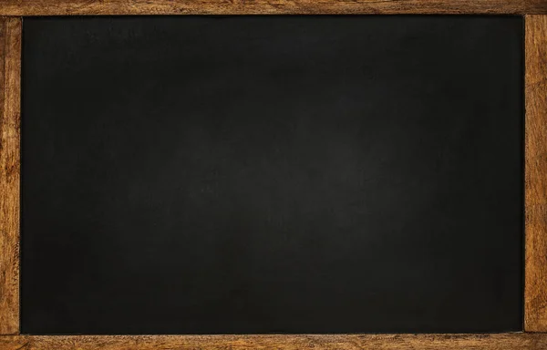 Empty Black Chalkboard Wooden Frame Background School Restaurant Design — Stock Photo, Image