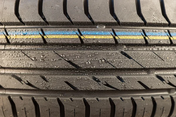 Pisada de neumáticos en condiciones de clima húmedo — Foto de Stock