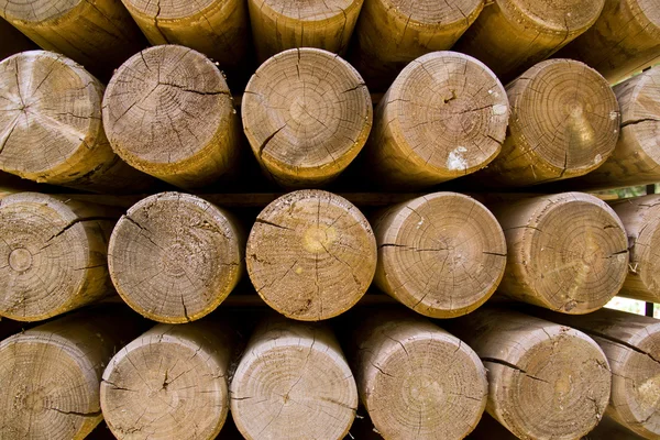 積層木材の壁はログ表示自然変色 — ストック写真