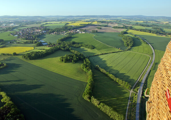 Fields and roads from above