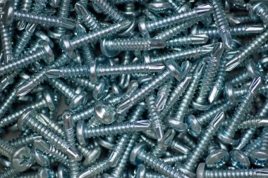 muchos tornillos plateados